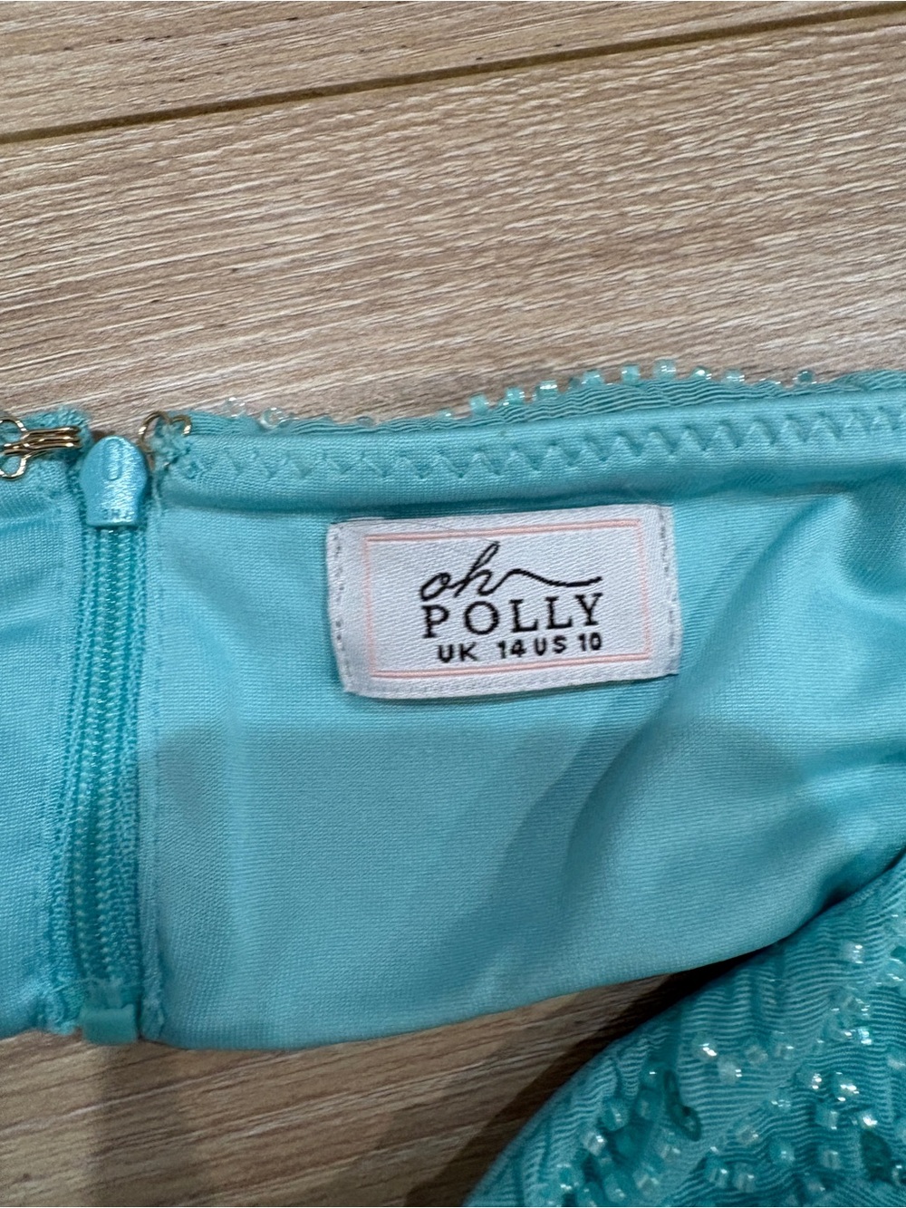 Oh Polly Champel Maxi Dress Size 10 Aqua - Picture 8 of 12